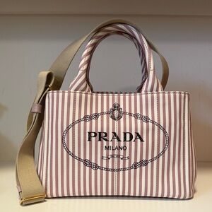 New Prada Canapa Stampata Canvas Handbag